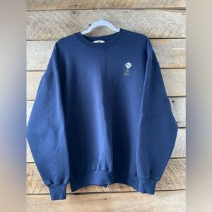 Vintage 90s Animated Golf Ball Embroidered Sweatshirt Vtg Funny Sport USA *READ*